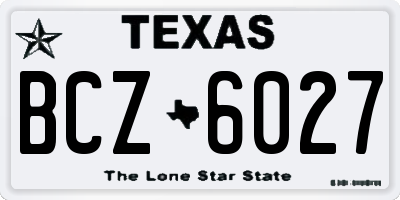 TX license plate BCZ6027