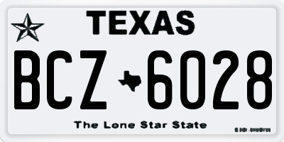 TX license plate BCZ6028