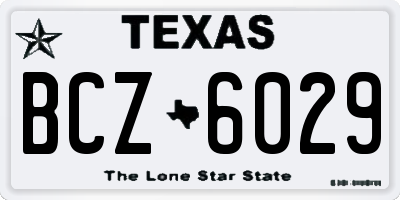 TX license plate BCZ6029