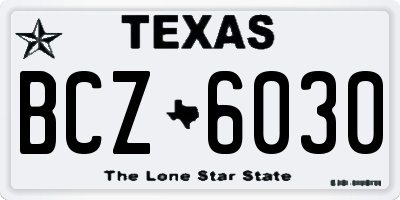 TX license plate BCZ6030