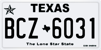 TX license plate BCZ6031