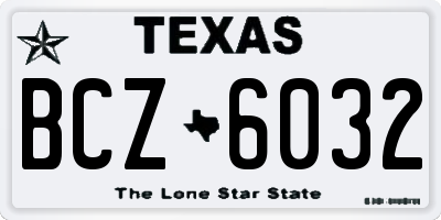 TX license plate BCZ6032