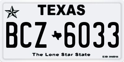 TX license plate BCZ6033