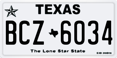 TX license plate BCZ6034
