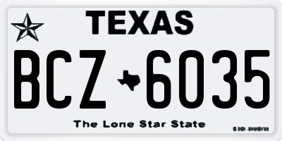 TX license plate BCZ6035