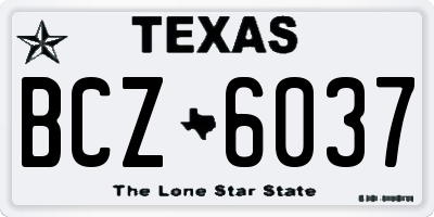 TX license plate BCZ6037