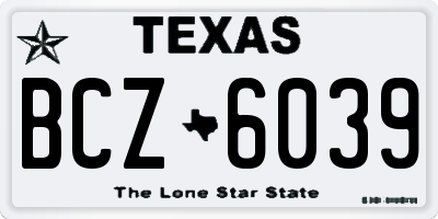 TX license plate BCZ6039