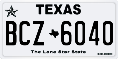 TX license plate BCZ6040