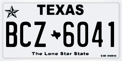 TX license plate BCZ6041