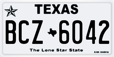 TX license plate BCZ6042