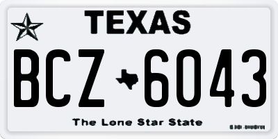 TX license plate BCZ6043