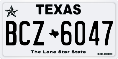 TX license plate BCZ6047