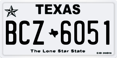 TX license plate BCZ6051