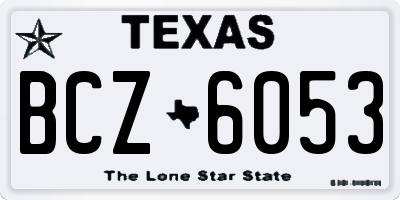 TX license plate BCZ6053