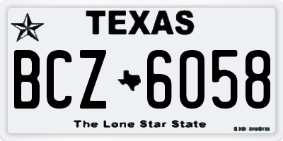TX license plate BCZ6058
