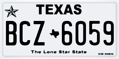 TX license plate BCZ6059