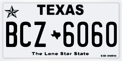 TX license plate BCZ6060