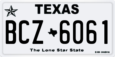 TX license plate BCZ6061