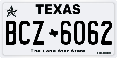 TX license plate BCZ6062