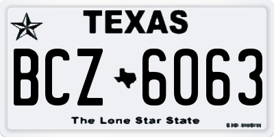 TX license plate BCZ6063