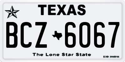TX license plate BCZ6067