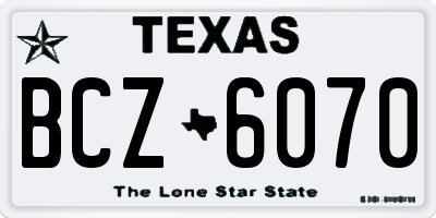 TX license plate BCZ6070