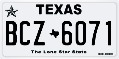 TX license plate BCZ6071
