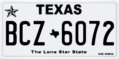 TX license plate BCZ6072