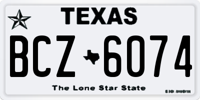 TX license plate BCZ6074