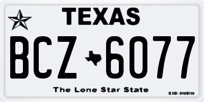 TX license plate BCZ6077