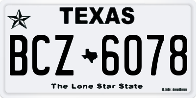 TX license plate BCZ6078