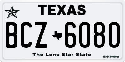 TX license plate BCZ6080