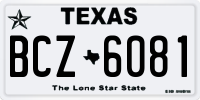 TX license plate BCZ6081