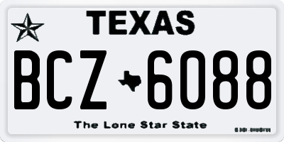TX license plate BCZ6088