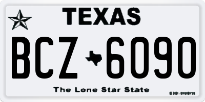 TX license plate BCZ6090