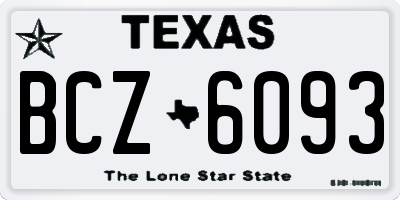 TX license plate BCZ6093
