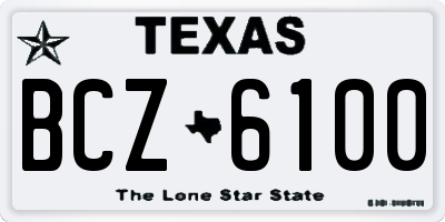 TX license plate BCZ6100