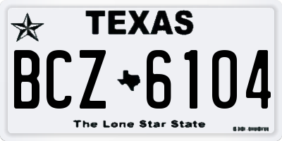 TX license plate BCZ6104