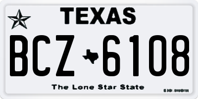 TX license plate BCZ6108