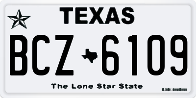 TX license plate BCZ6109