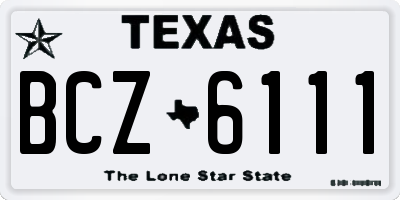 TX license plate BCZ6111