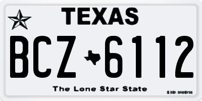 TX license plate BCZ6112