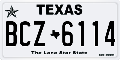 TX license plate BCZ6114