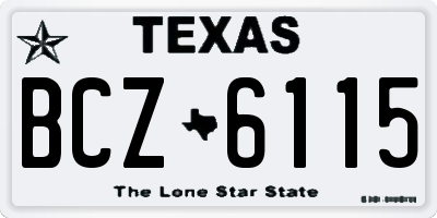 TX license plate BCZ6115