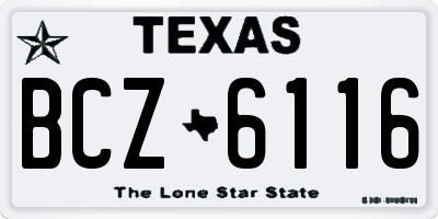 TX license plate BCZ6116