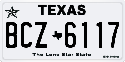 TX license plate BCZ6117