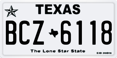 TX license plate BCZ6118