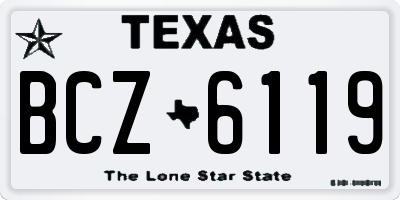 TX license plate BCZ6119