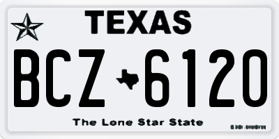 TX license plate BCZ6120