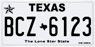 TX license plate BCZ6123